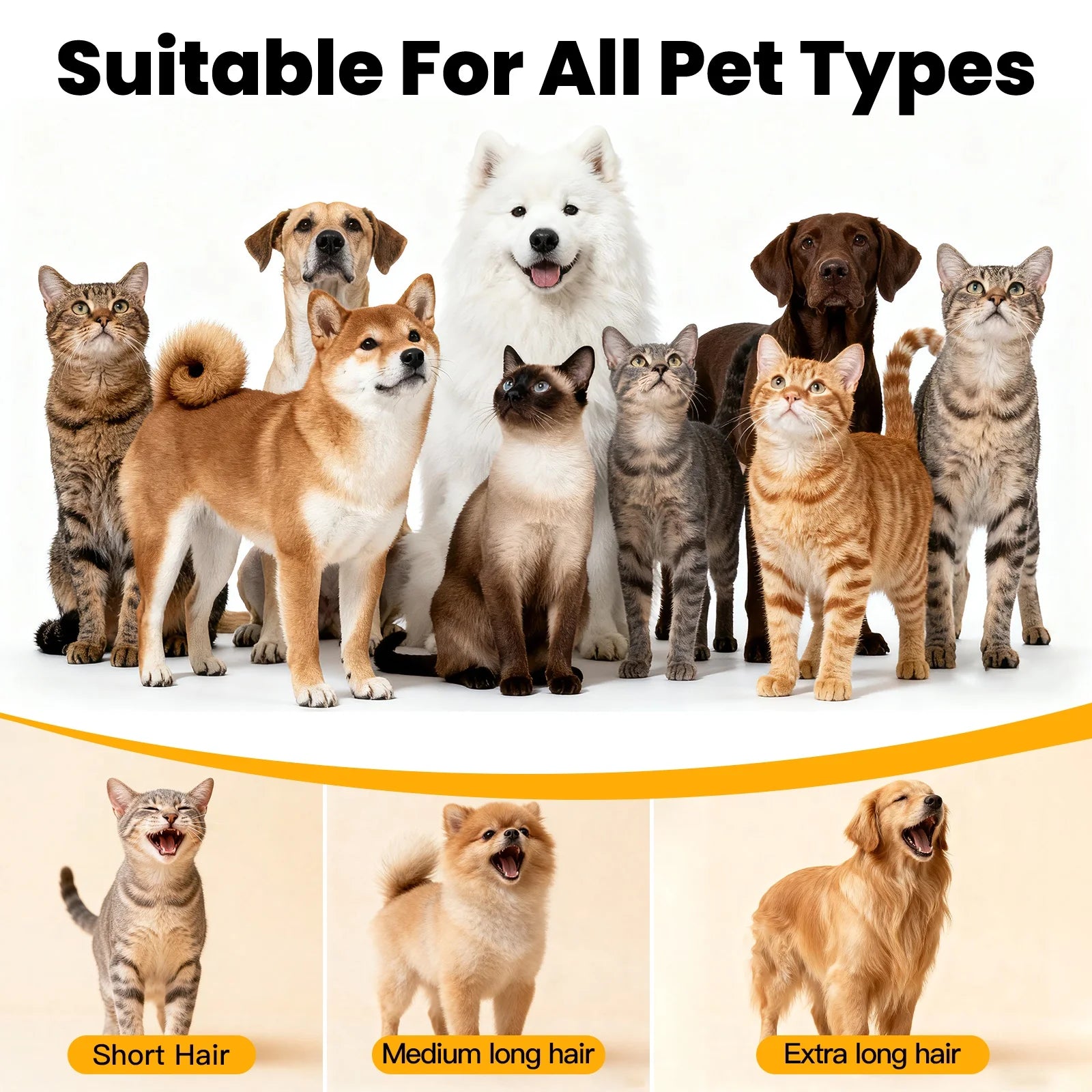 GP04 Dog Grooming Kit, 5 Grooming Tools, Pet Grooming Vacuum, Dog Clippers Kit, Low Noise