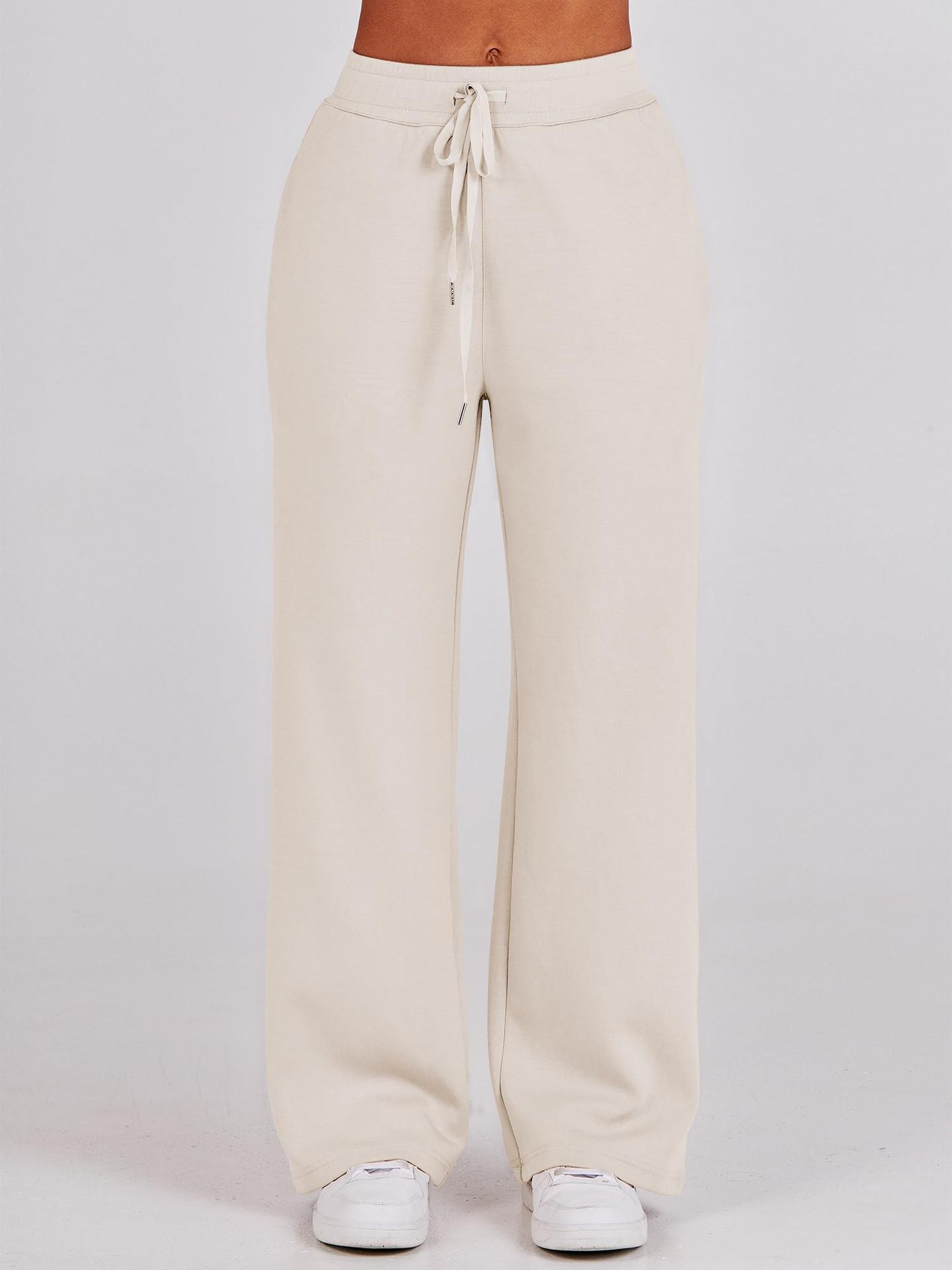 Leisure Sports Suit Long-Sleeve Zipper Sweatshirt Wide Leg Pants Two-Piece Set