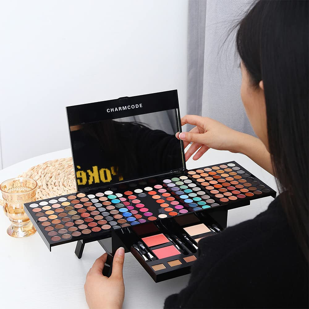  Make up Palette Set Kit for  Eyeshadow Facial Blusher Eyebrow Powder Face, Eyeliner Pencil a Mirror All-In-One