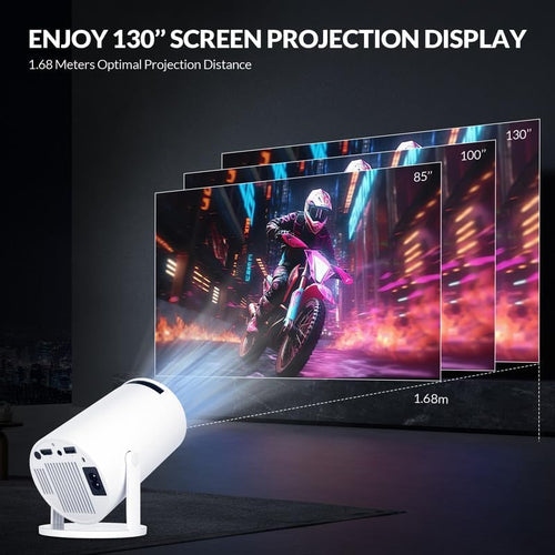 2025 Upgraded HY300 PRO+ Mini Portable Projector,Smart Projector with Android 11.0, 200 ANSI Lumens, Short Focus, Wifi6 + BT5.0, Support 4K 1080P Decoding, for Outdoor Camping,Home Theater