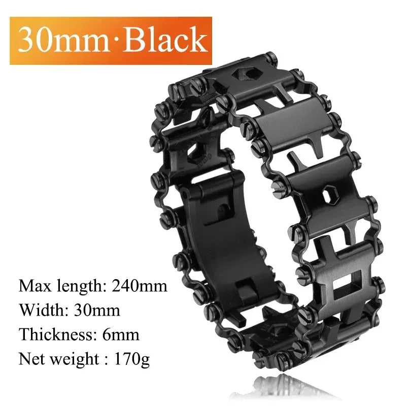 Tread Bracelet 29 in 1 Multi Tool Bracelets Stainless Steel Outdoor Survival Screwdriver Hand Tools Kit Watch Strap Accessories