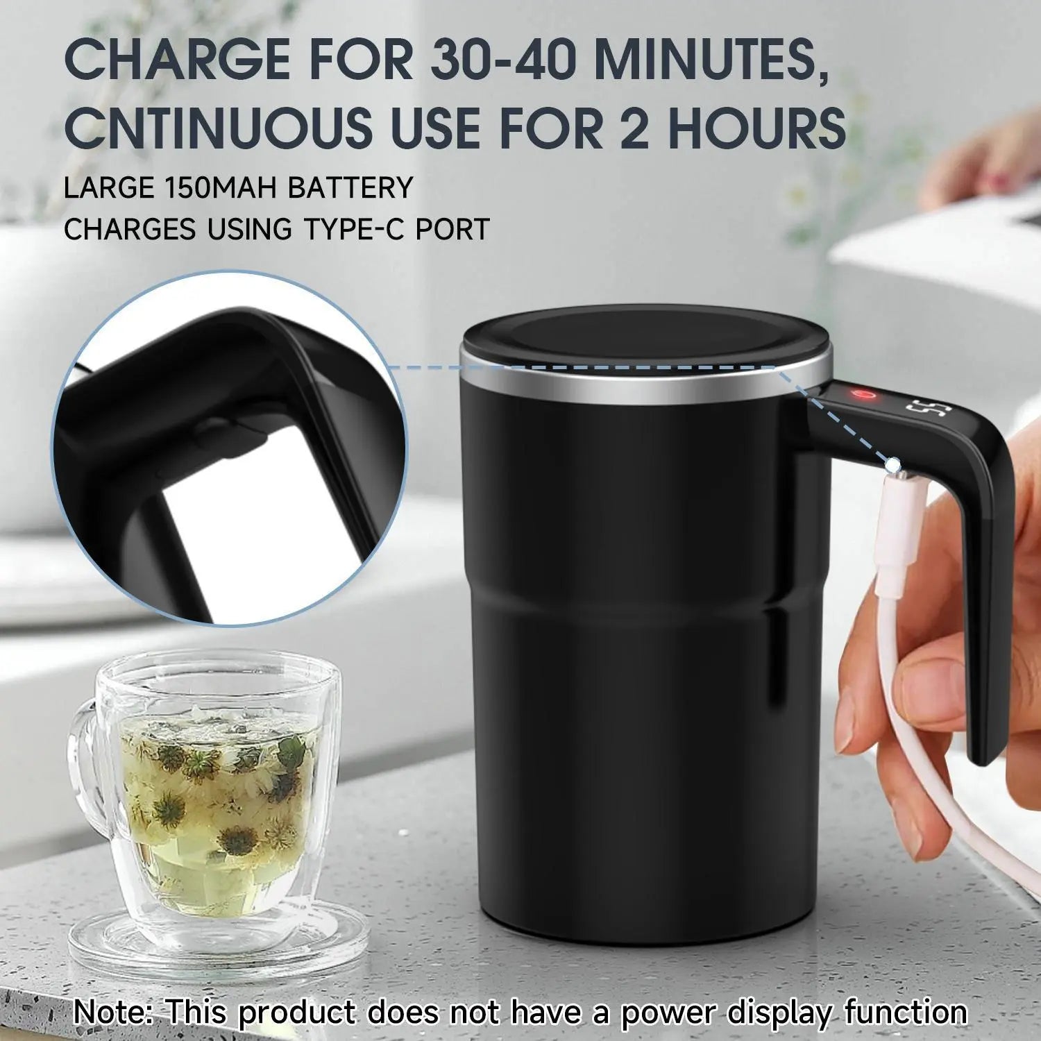Intelligent Coffee Cup with Lid, 1/3 Counts Automatic Stirring Cup with Temperature Display, USB Rechargeable Stirring Cup for Coffee, Tea, Hot Chocolate, Gift