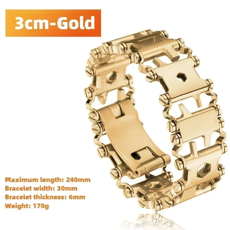 Tread Bracelet 29 in 1 Multi Tool Bracelets Stainless Steel Outdoor Survival Screwdriver Hand Tools Kit Watch Strap Accessories