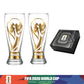 [FIFA World Cup 2026] Officially Licensed Products—Premium Two-Piece Glassware Gift Set, Luxury Souvenir Gift Box Featuring the FIFA Trophy Design, Perfect Gift for Soccer Fans on Birthdays and Holidays, Collectible Home Bar Glassware.