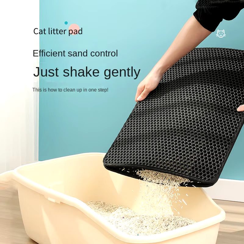 Cat Litter Mat Double Layer Waterproof Urine Proof Trapping Mat Easy to Clean Non-Slip Toilet Pad Cat Scratch Pad Large Foot Pad