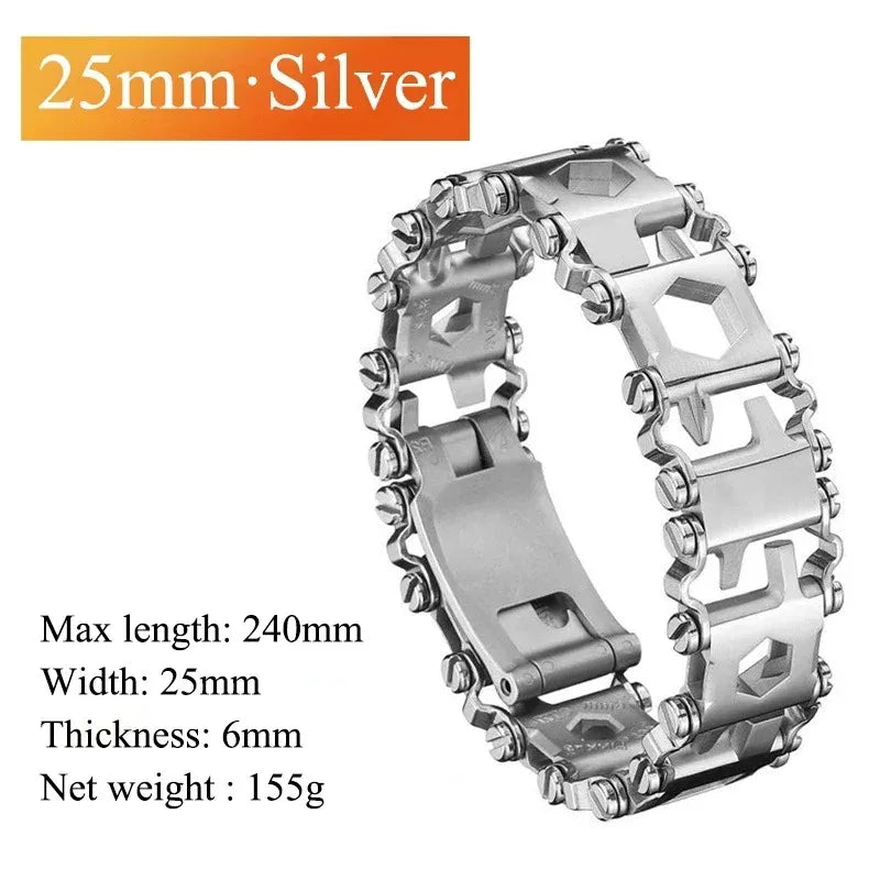 Tread Bracelet 29 in 1 Multi Tool Bracelets Stainless Steel Outdoor Survival Screwdriver Hand Tools Kit Watch Strap Accessories
