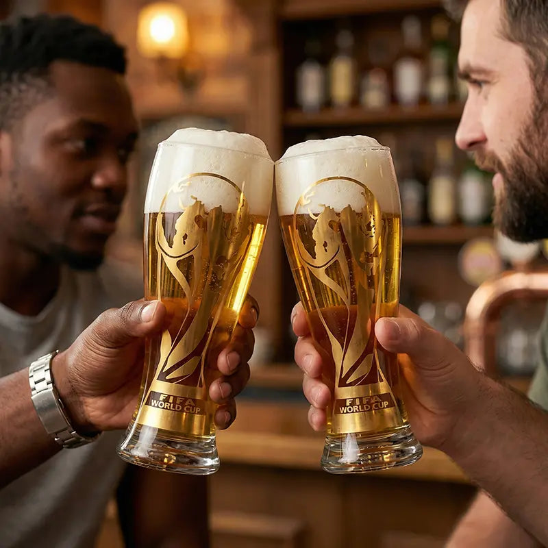 [FIFA World Cup 2026] Officially Licensed Products—Premium Two-Piece Glassware Gift Set, Luxury Souvenir Gift Box Featuring the FIFA Trophy Design, Perfect Gift for Soccer Fans on Birthdays and Holidays, Collectible Home Bar Glassware.