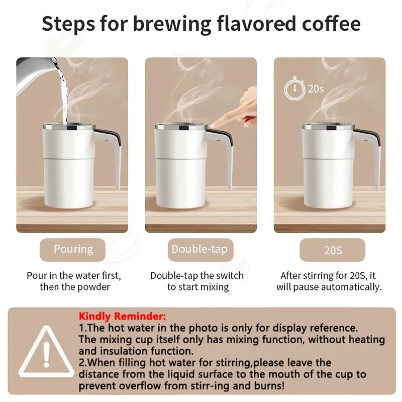 Coffee Stirring Mug USB Charging Digital Display Automatic Magnetic Cup