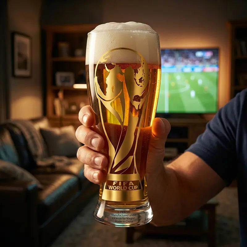 [FIFA World Cup 2026] Officially Licensed Products—Premium Two-Piece Glassware Gift Set, Luxury Souvenir Gift Box Featuring the FIFA Trophy Design, Perfect Gift for Soccer Fans on Birthdays and Holidays, Collectible Home Bar Glassware.