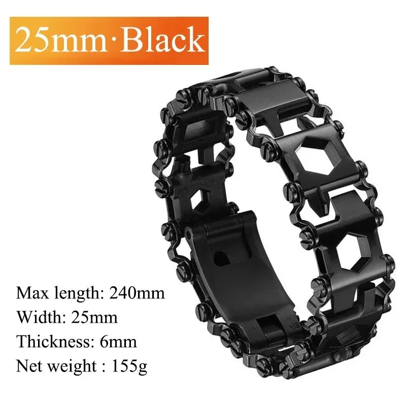 Tread Bracelet 29 in 1 Multi Tool Bracelets Stainless Steel Outdoor Survival Screwdriver Hand Tools Kit Watch Strap Accessories