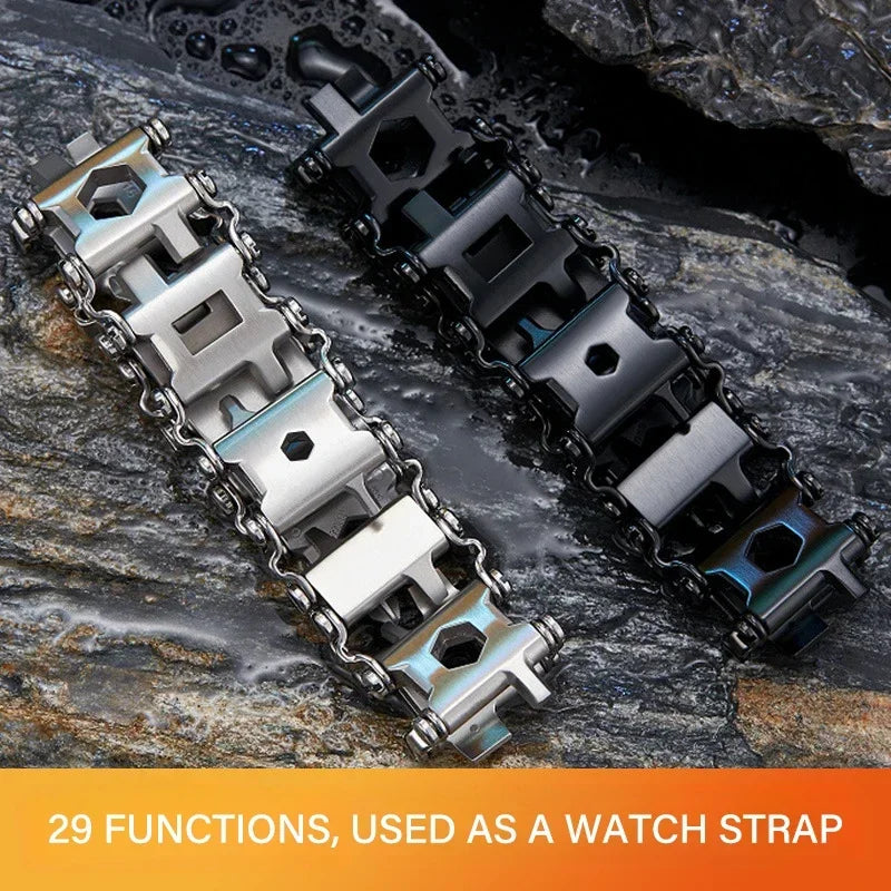 Tread Bracelet 29 in 1 Multi Tool Bracelets Stainless Steel Outdoor Survival Screwdriver Hand Tools Kit Watch Strap Accessories