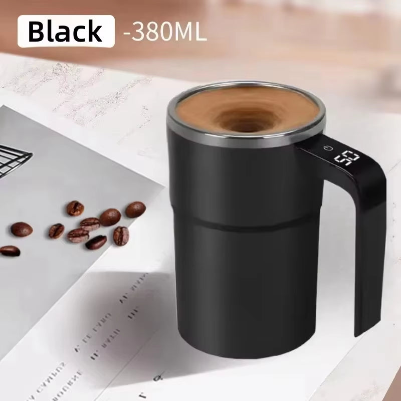 Coffee Stirring Mug USB Charging Digital Display Automatic Magnetic Cup
