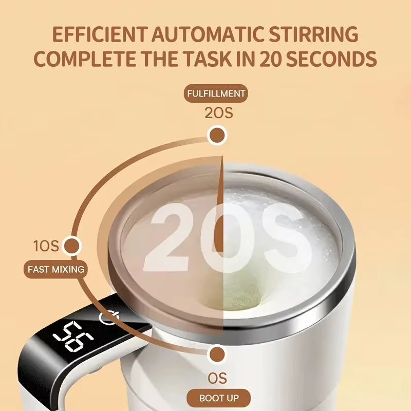 Coffee Stirring Mug USB Charging Digital Display Automatic Magnetic Cup