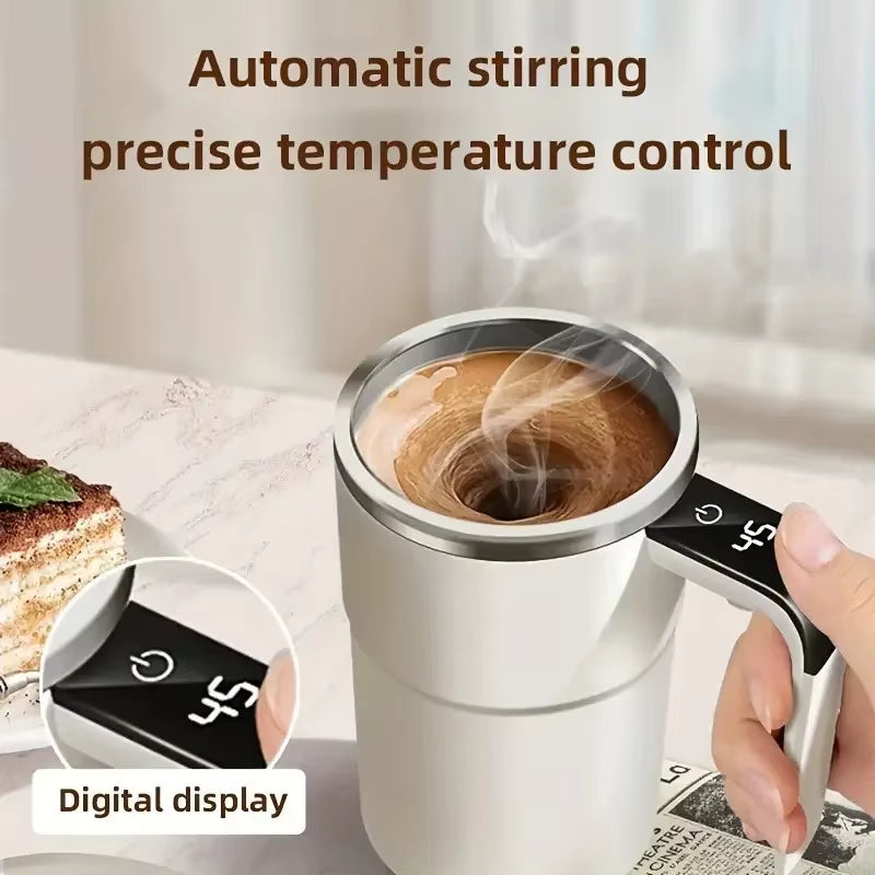 Coffee Stirring Mug USB Charging Digital Display Automatic Magnetic Cup
