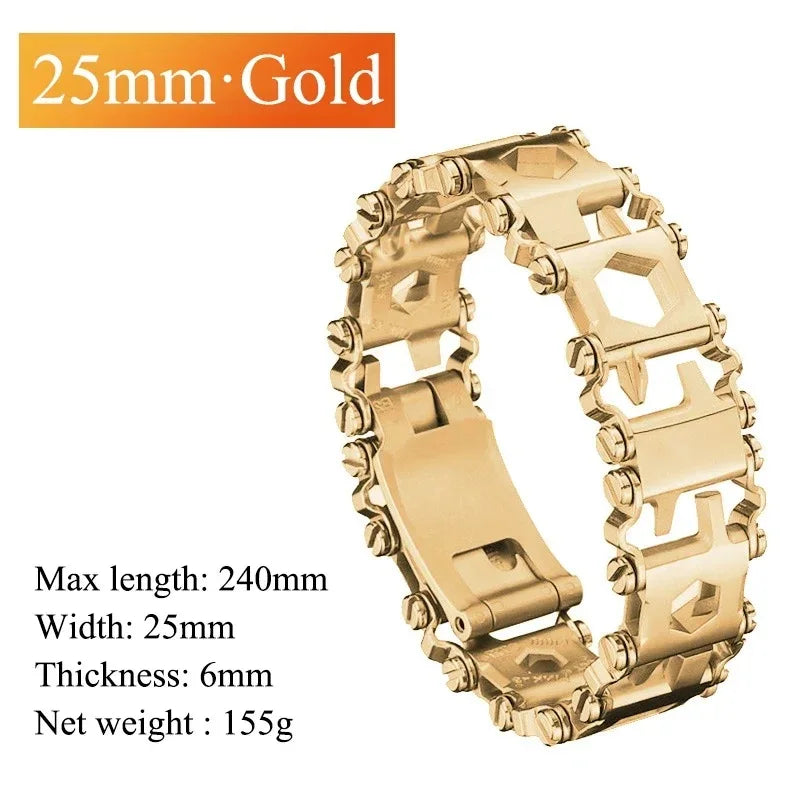 Tread Bracelet 29 in 1 Multi Tool Bracelets Stainless Steel Outdoor Survival Screwdriver Hand Tools Kit Watch Strap Accessories